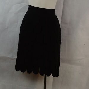 Joseph Ribkoff Scalloped Black Jersey Skirt Sz 8